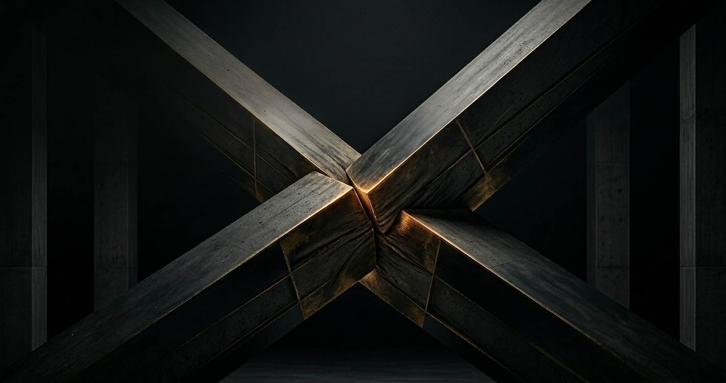Two architectural forms in productive tension, suggesting the weight of a strategic leadership decision at the intersection of organisational culture and strategy.